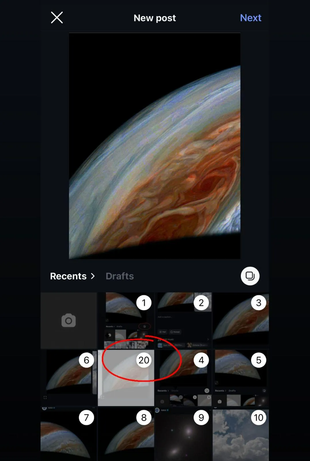 Order selections like a mini-album for better carousel flow