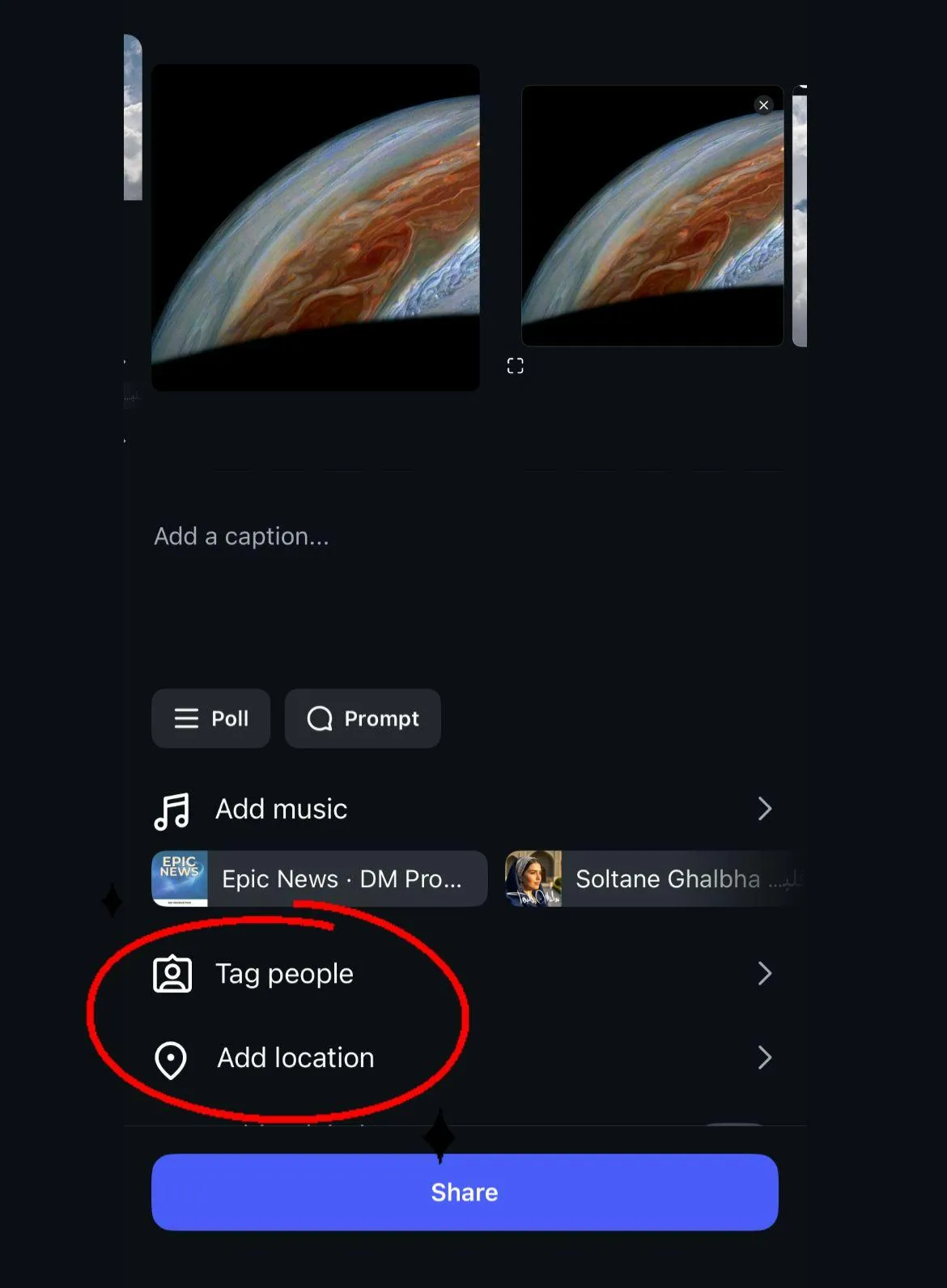 Tag people and add a location to boost discoverability